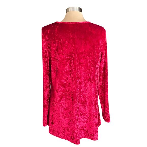 JODIFL Red Velvet Swing Tunic Top Sz M/LG Christmas Valentines Glam Date Night - Picture 4 of 6